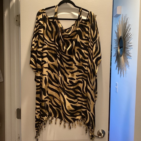 Bali Collection Tops - Zebra Print Caftan Top